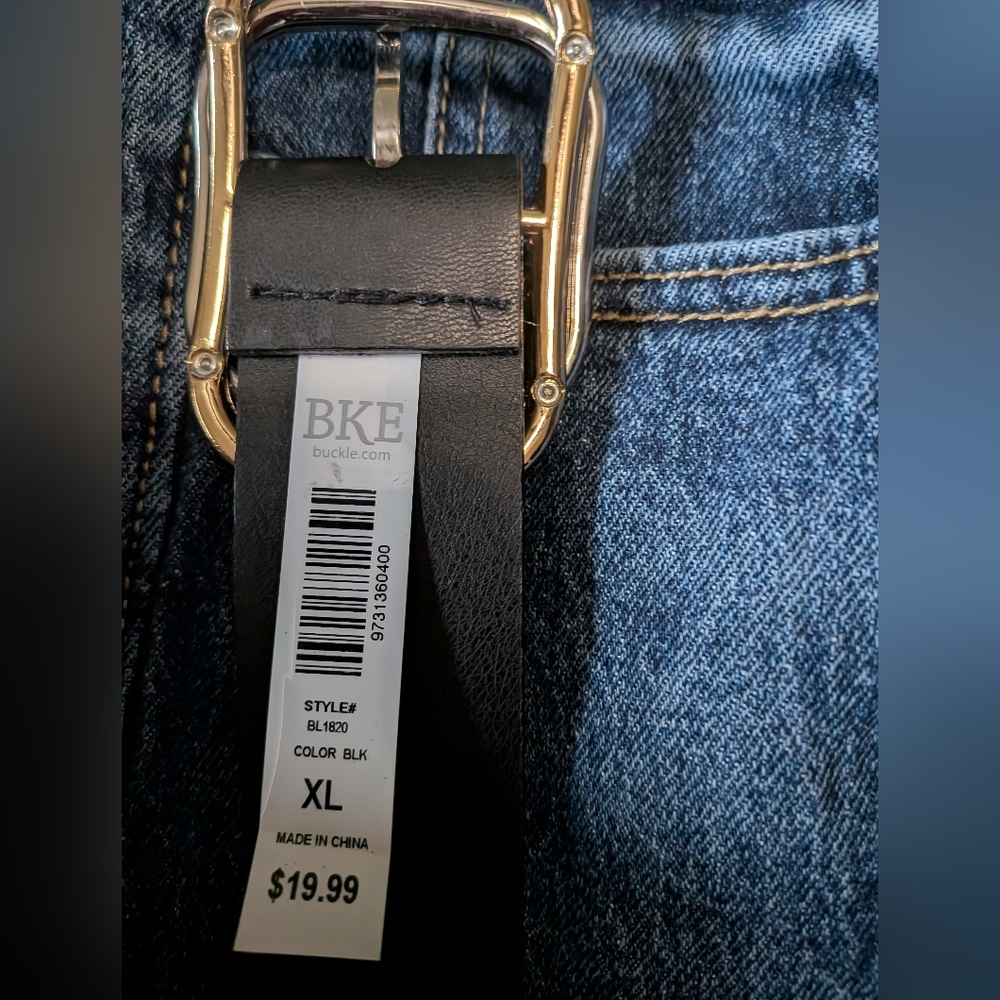 BKE Black Mixed Metal Buckle Belt Size XL